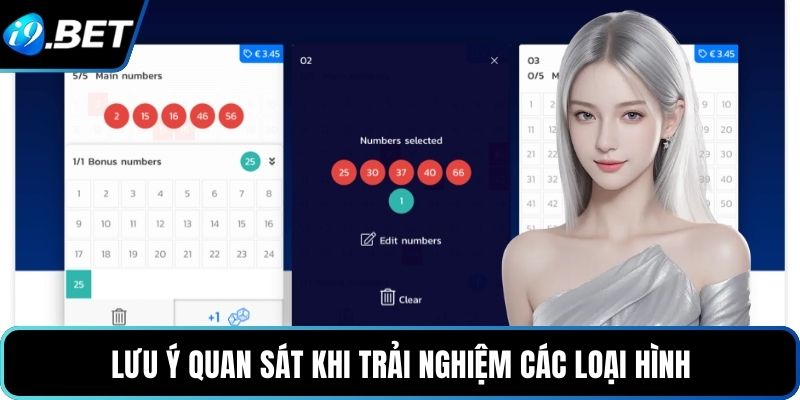 Lưu ý quan sát khi trải nghiệm các loại hình